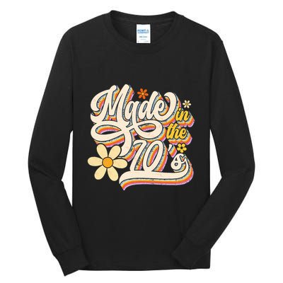 Made In The 70S Retro Created During 1970s Groovy Birthday Tall Long Sleeve T-Shirt