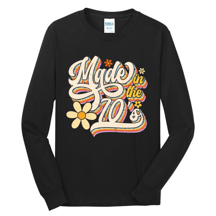 Made In The 70S Retro Created During 1970s Groovy Birthday Tall Long Sleeve T-Shirt