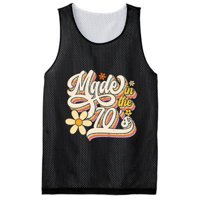 Made In The 70S Retro Created During 1970s Groovy Birthday Mesh Reversible Basketball Jersey Tank