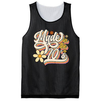 Made In The 70S Retro Created During 1970s Groovy Birthday Mesh Reversible Basketball Jersey Tank