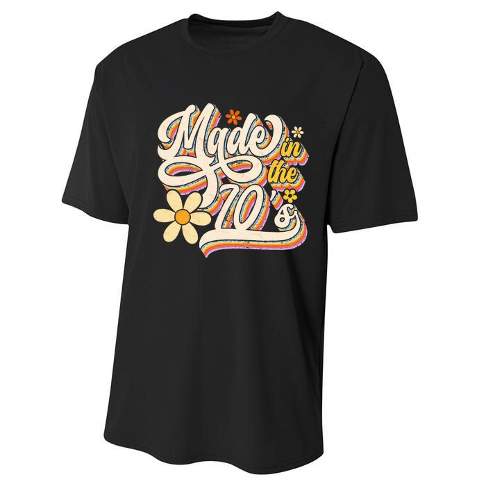 Made In The 70S Retro Created During 1970s Groovy Birthday Performance Sprint T-Shirt