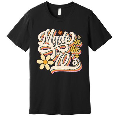 Made In The 70S Retro Created During 1970s Groovy Birthday Premium T-Shirt