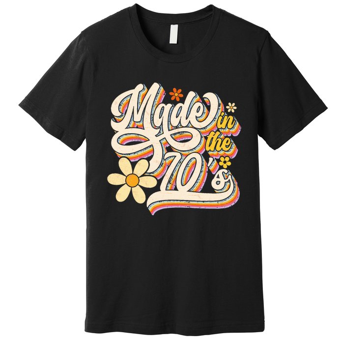 Made In The 70S Retro Created During 1970s Groovy Birthday Premium T-Shirt