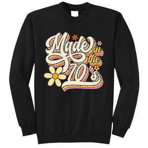 Made In The 70S Retro Created During 1970s Groovy Birthday Tall Sweatshirt