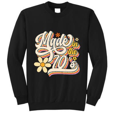 Made In The 70S Retro Created During 1970s Groovy Birthday Tall Sweatshirt