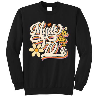 Made In The 70S Retro Created During 1970s Groovy Birthday Tall Sweatshirt