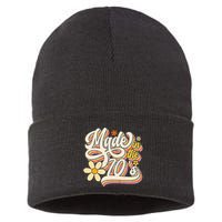 Made In The 70S Retro Created During 1970s Groovy Birthday Sustainable Knit Beanie
