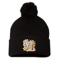 Made In The 70S Retro Created During 1970s Groovy Birthday Pom Pom 12in Knit Beanie