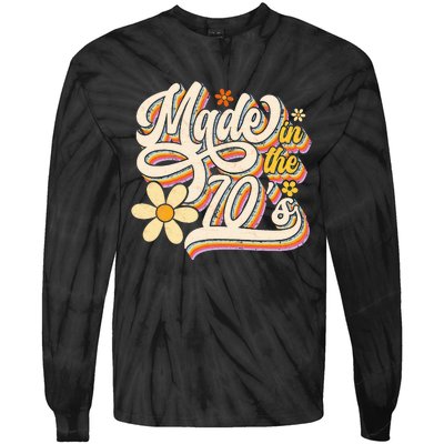 Made In The 70S Retro Created During 1970s Groovy Birthday Tie-Dye Long Sleeve Shirt