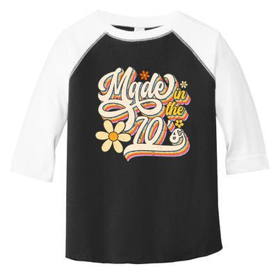 Made In The 70S Retro Created During 1970s Groovy Birthday Toddler Fine Jersey T-Shirt