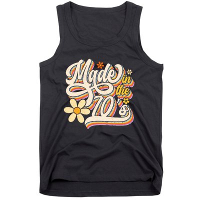 Made In The 70S Retro Created During 1970s Groovy Birthday Tank Top