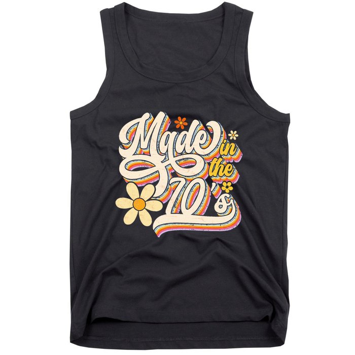 Made In The 70S Retro Created During 1970s Groovy Birthday Tank Top