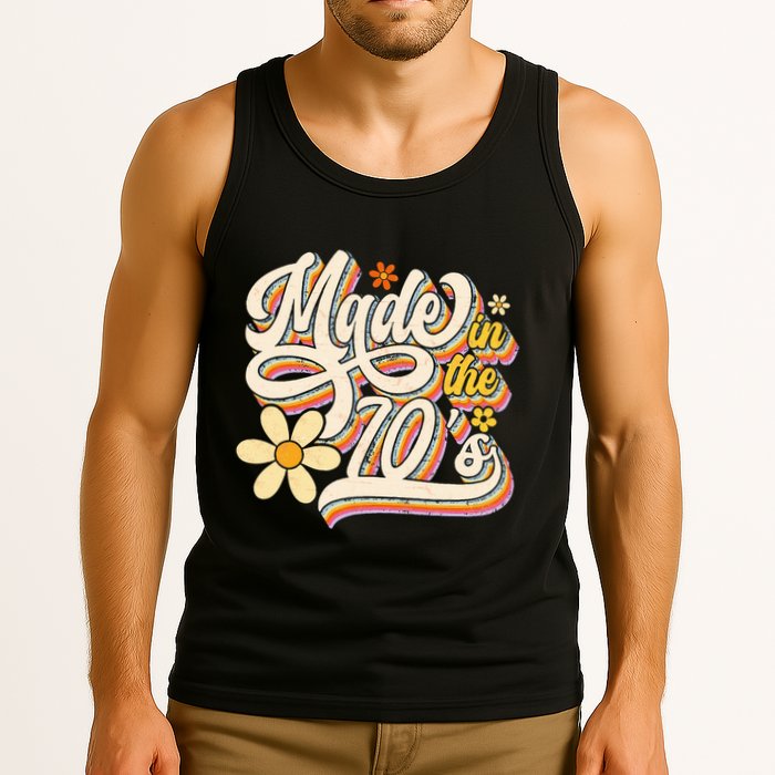 Made In The 70S Retro Created During 1970s Groovy Birthday Tank Top