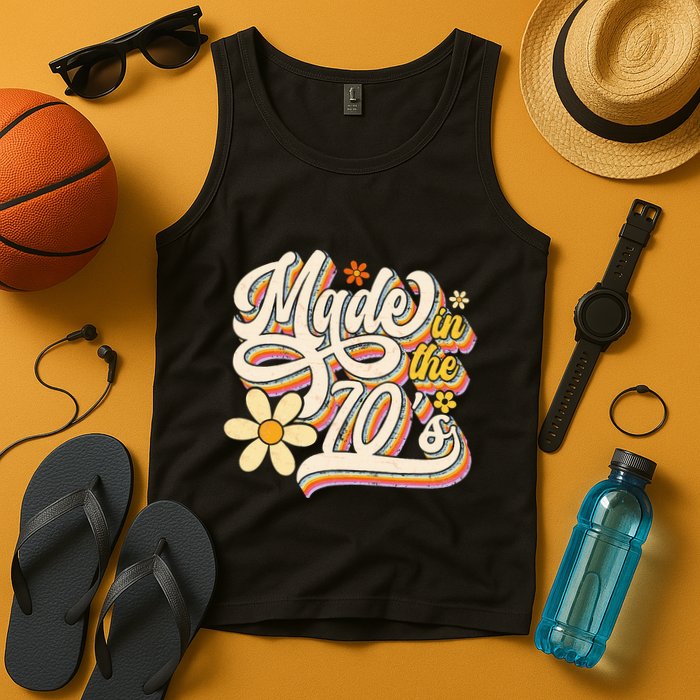 Made In The 70S Retro Created During 1970s Groovy Birthday Tank Top