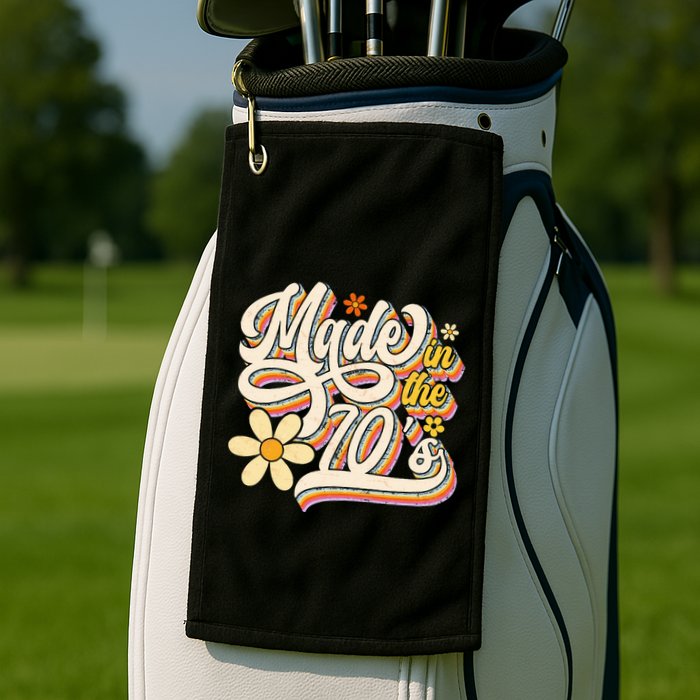Made In The 70S Retro Created During 1970s Groovy Birthday Golf Towel