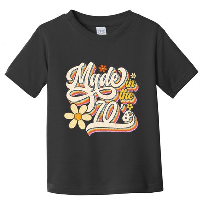 Made In The 70S Retro Created During 1970s Groovy Birthday Toddler T-Shirt