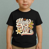 Made In The 70S Retro Created During 1970s Groovy Birthday Toddler T-Shirt