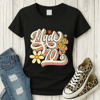 Made In The 70S Retro Created During 1970s Groovy Birthday Womens T-Shirt
