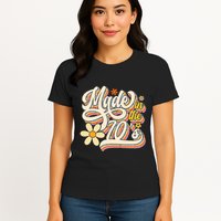 Made In The 70S Retro Created During 1970s Groovy Birthday Womens T-Shirt