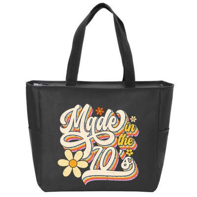 Made In The 70S Retro Created During 1970s Groovy Birthday Zip Tote Bag