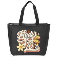 Made In The 70S Retro Created During 1970s Groovy Birthday Zip Tote Bag