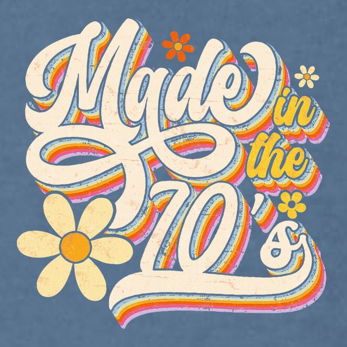Made In The 70S Retro Created During 1970s Groovy Birthday Garment-Dyed Sweatshirt