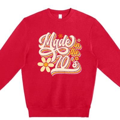 Made In The 70S Retro Created During 1970s Groovy Birthday Premium Crewneck Sweatshirt