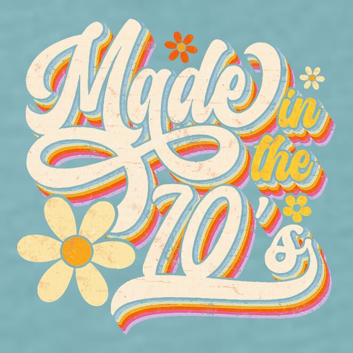 Made In The 70S Retro Created During 1970s Groovy Birthday Sueded Cloud Jersey T-Shirt