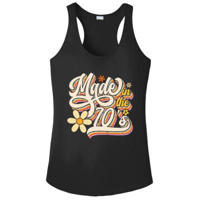 Made In The 70s Retro Created During 1970s Groovy Birthday Ladies PosiCharge Competitor Racerback Tank