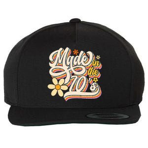 Made In The 70s Retro Created During 1970s Groovy Birthday Wool Snapback Cap