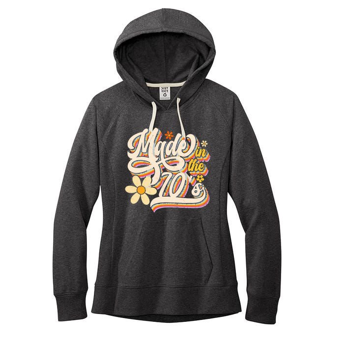 Made In The 70s Retro Created During 1970s Groovy Birthday Women's Fleece Hoodie