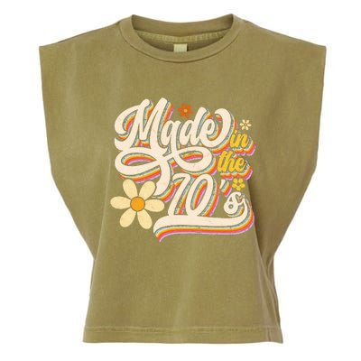 Made In The 70s Retro Created During 1970s Groovy Birthday Garment-Dyed Women's Muscle Tee