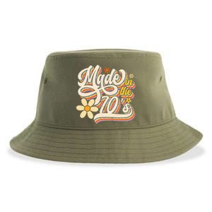 Made In The 70s Retro Created During 1970s Groovy Birthday Sustainable Bucket Hat