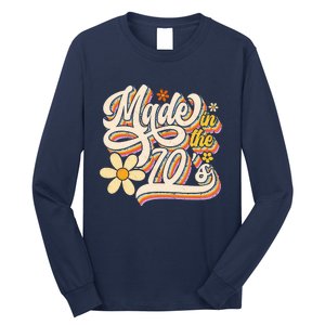 Made In The 70s Retro Created During 1970s Groovy Birthday Long Sleeve Shirt