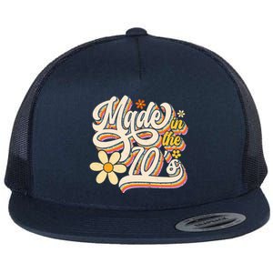 Made In The 70s Retro Created During 1970s Groovy Birthday Flat Bill Trucker Hat