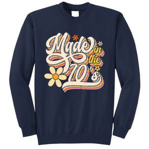 Made In The 70s Retro Created During 1970s Groovy Birthday Tall Sweatshirt