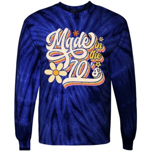 Made In The 70s Retro Created During 1970s Groovy Birthday Tie-Dye Long Sleeve Shirt