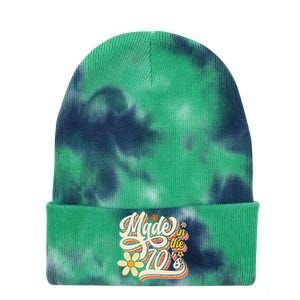 Made In The 70s Retro Created During 1970s Groovy Birthday Tie Dye 12in Knit Beanie