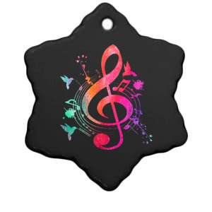 Musical Instrument Treble Clef Bird Music  Ceramic Star Ornament