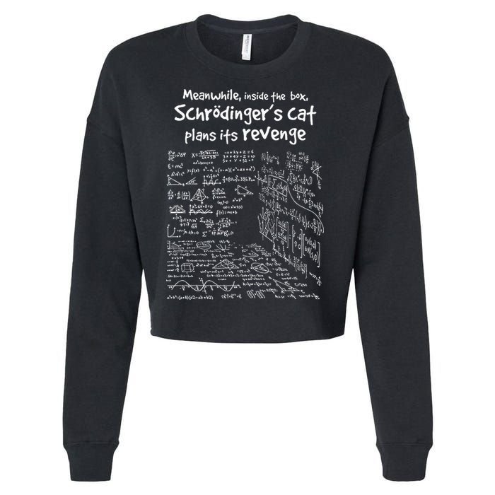 Meanwhile Inside The Box SchrodingerS Cat Plans Its Revenge Cropped Pullover Crew