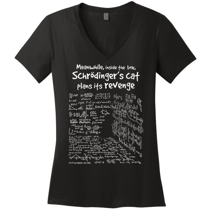 Meanwhile Inside The Box SchrodingerS Cat Plans Its Revenge Women's V-Neck T-Shirt