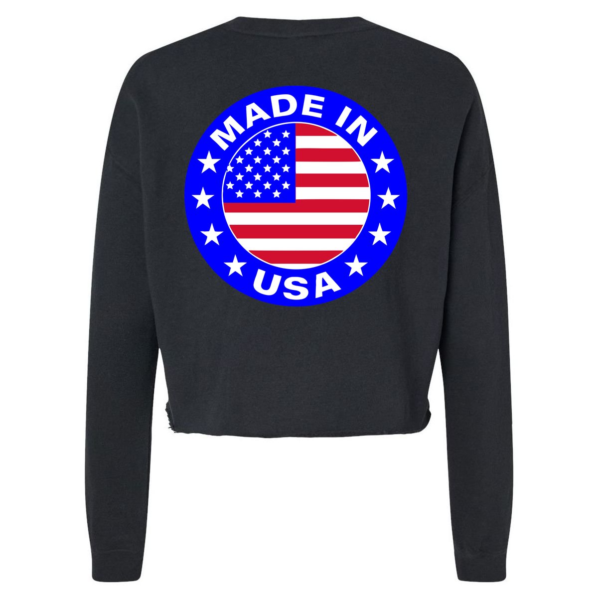 Made In The USA Badge Cropped Pullover Crew