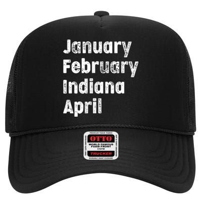 March Indiana Team Basketball Shirt High Crown Mesh Back Trucker Hat