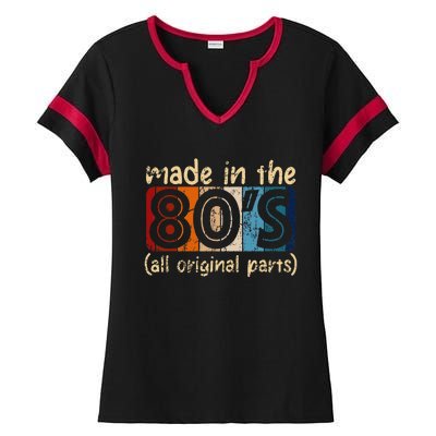 Made In The 80s All Original Part Retro Vintage Ladies Halftime Notch Neck Tee