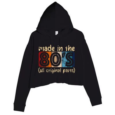 Made In The 80s All Original Part Retro Vintage Crop Fleece Hoodie