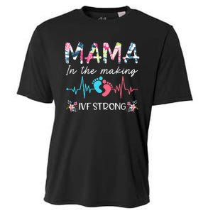 Mama In The Making Ivf Strong Floral Transfer Day Ivf Mom Cooling Performance Crew T-Shirt