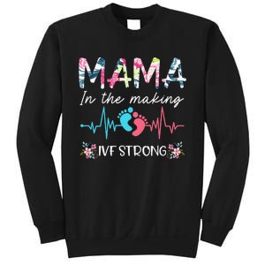 Mama In The Making Ivf Strong Floral Transfer Day Ivf Mom Sweatshirt