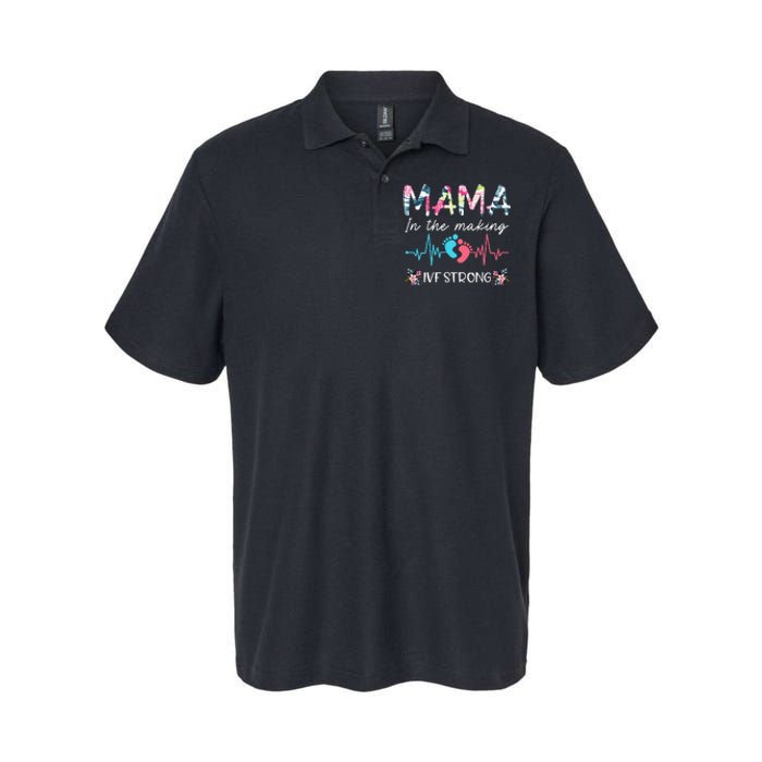 Mama In The Making Ivf Strong Floral Transfer Day Ivf Mom Softstyle Adult Sport Polo