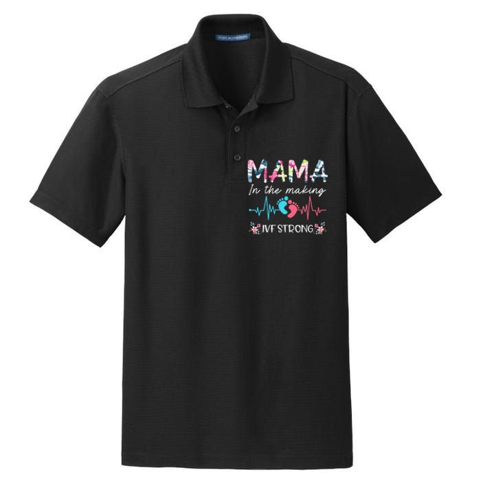 Mama In The Making Ivf Strong Floral Transfer Day Ivf Mom Dry Zone Grid Polo