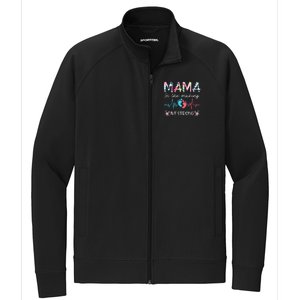 Mama In The Making Ivf Strong Floral Transfer Day Ivf Mom Stretch Full-Zip Cadet Jacket